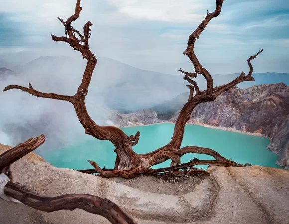 The acid lake atop Mt Ijen Volcano - Tales and Trails