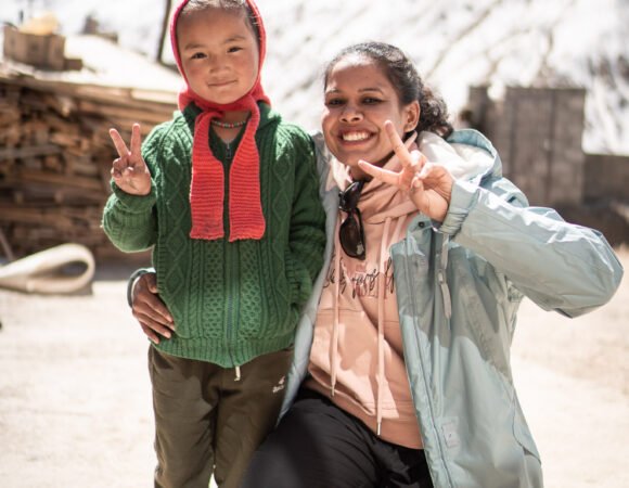 Sharing happiness with a Spiti local